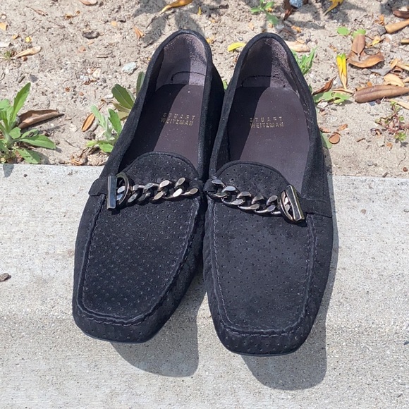 Stuart Weitzman Black Suede Driving Loafers Flats Sz 9 N - Picture 4 of 16